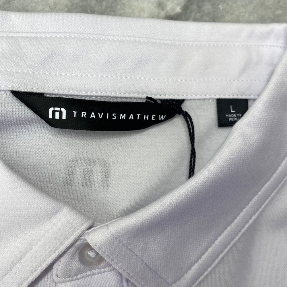 Travis Mathew White Polo with Stripe Accents - Picture 4 of 8